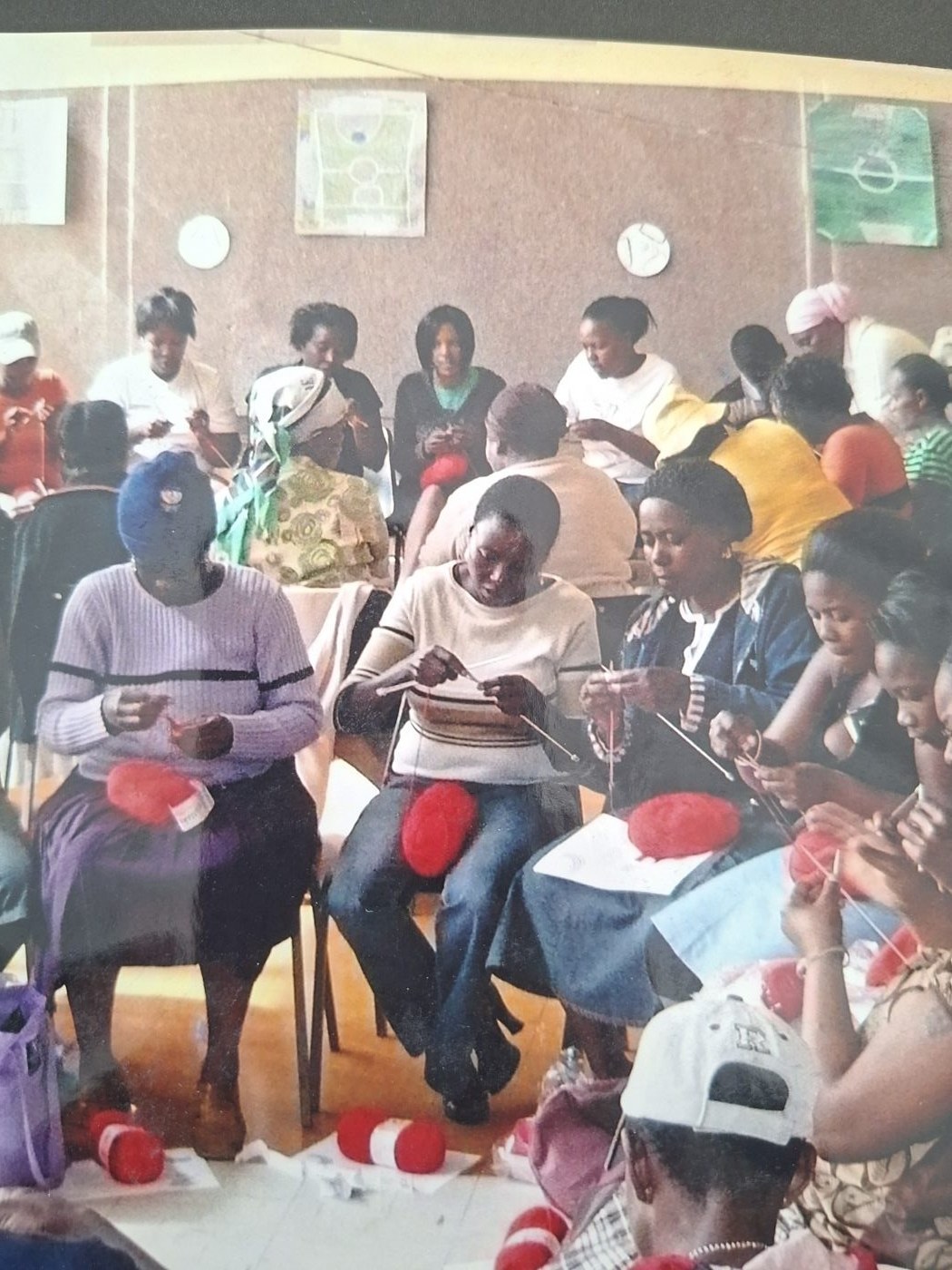 Gogo knitting circle at work, 2010